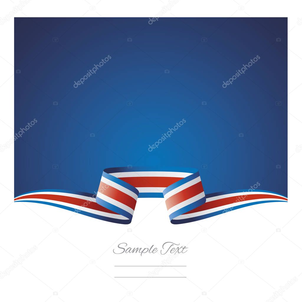 Abstract background Costa Rica flag ribbon