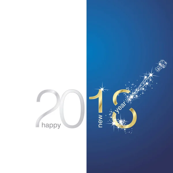 2018 Gold New Year Spark Firework Stardust White Blue Vector — Stock Vector