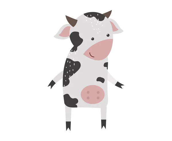 孤立的卡通牛人物 — 图库矢量图片