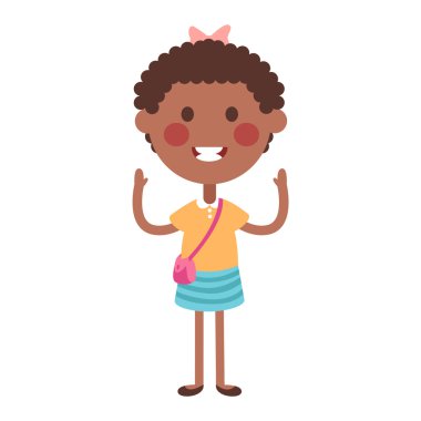 Şirin kız vektör illüstrasyonu.