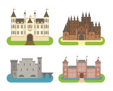 Castle çizgi film vektör illüstrasyonu