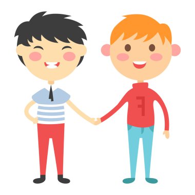 El ele tutuşan çocuklar vektör