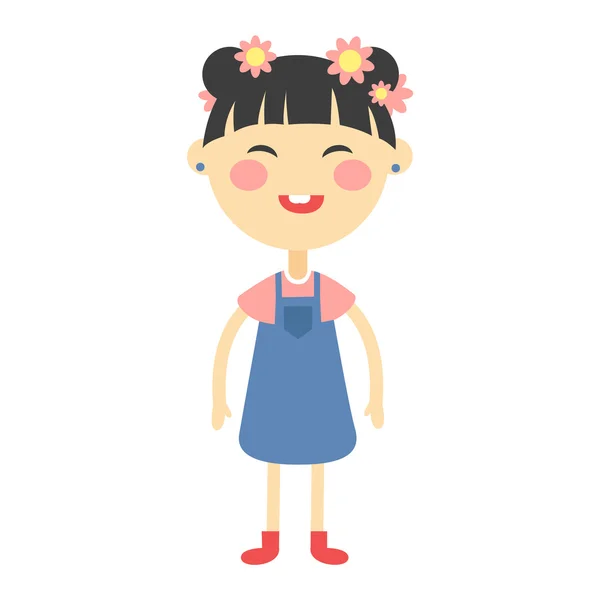 Menina bonito Vector ilustração . — Vetor de Stock