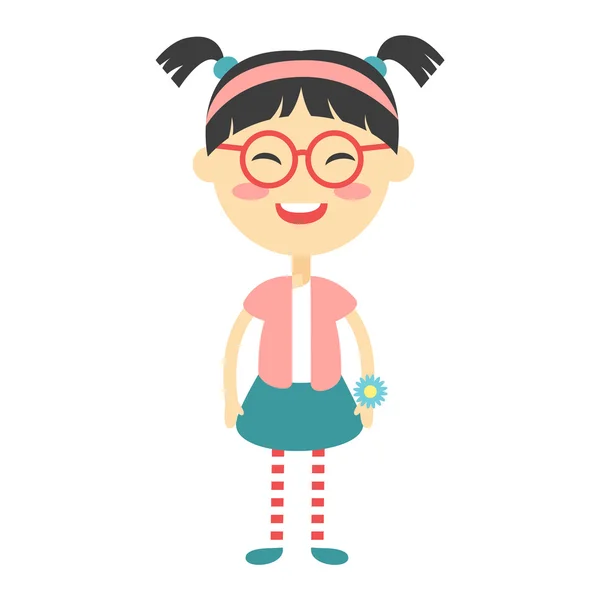 Menina bonito Vector ilustração . — Vetor de Stock