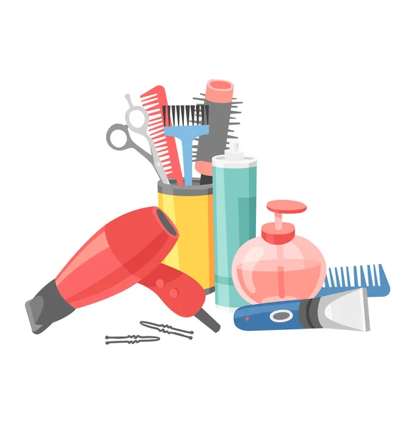 Peluquería iconos de peluquería vector — Vector de stock