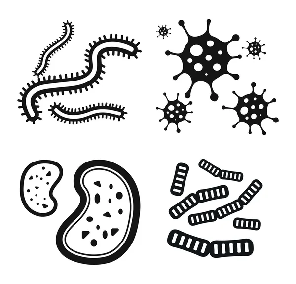 Bacterias virus vector icono — Vector de stock