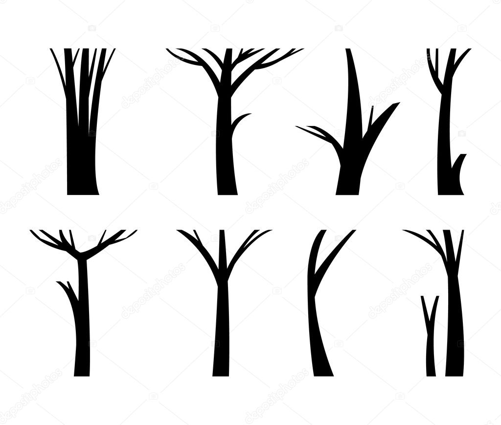 Vector illustration tree trunk.