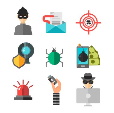 Internet güvenlik simgeleri izole