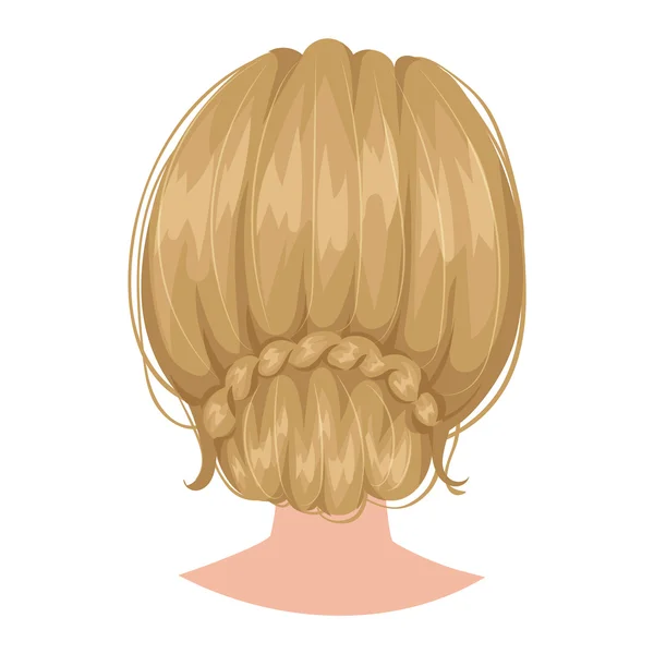 Vector mujer peinado vista posterior — Vector de stock
