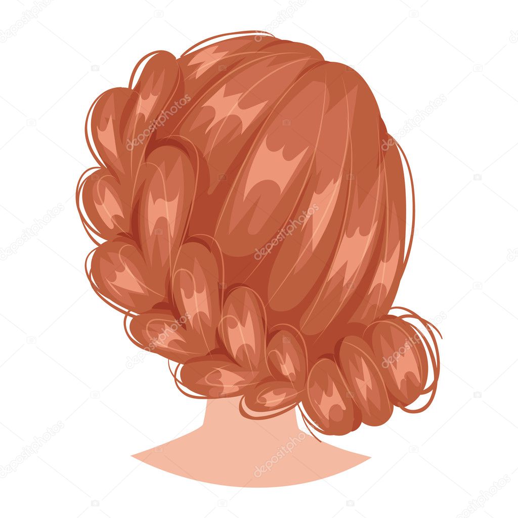Vector woman hairstyle back view Stock Vector Image by ©adekvat #125351058