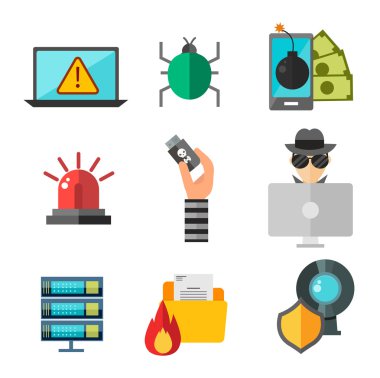 Internet güvenlik simgeleri izole