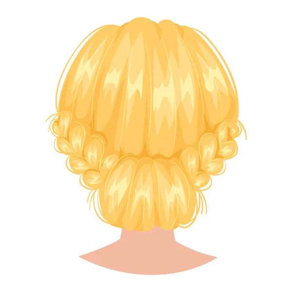 Vector woman hairstyle back view — Stock Vector