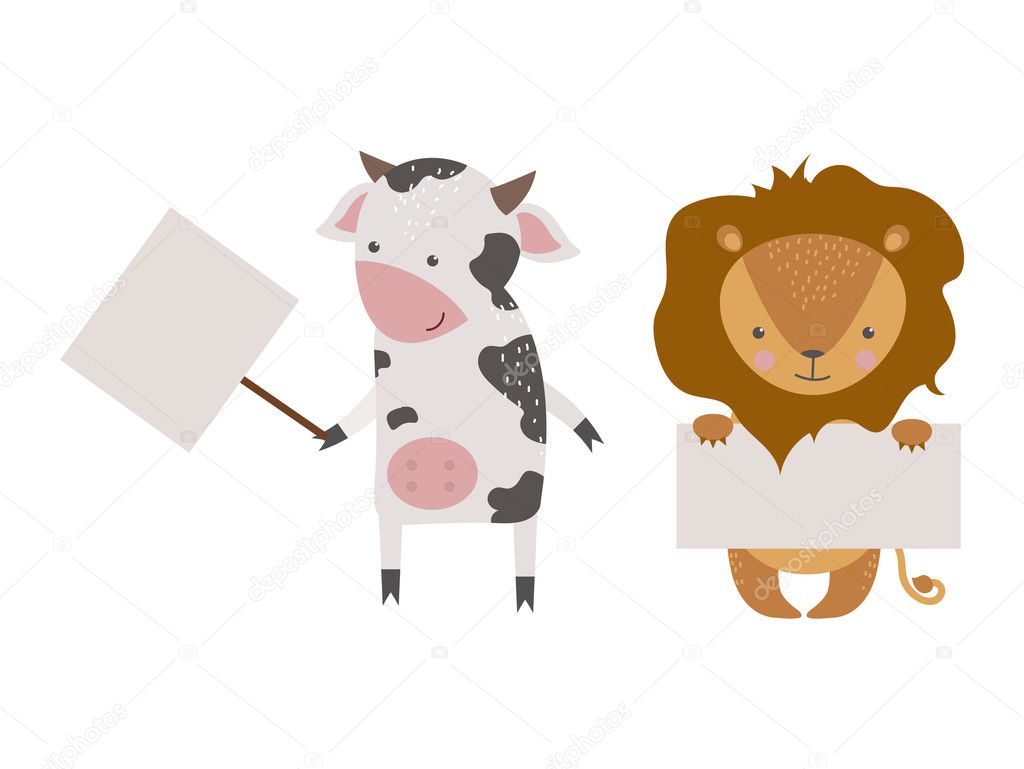 Cute animals vector character