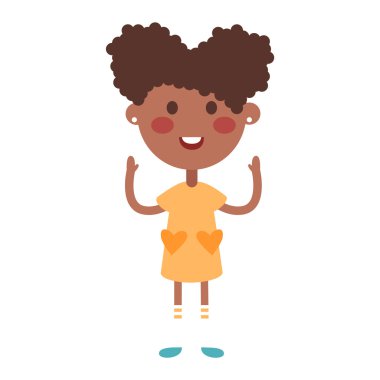 Şirin kız vektör illüstrasyonu.