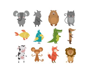 Karakter sevimli hayvanlar vektör