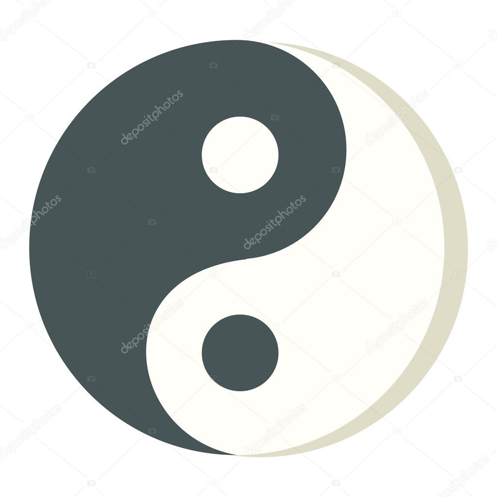 Yin Yang icon isolated vector.