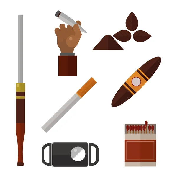 Smoking silhouette vector icons collection — Stock Vector