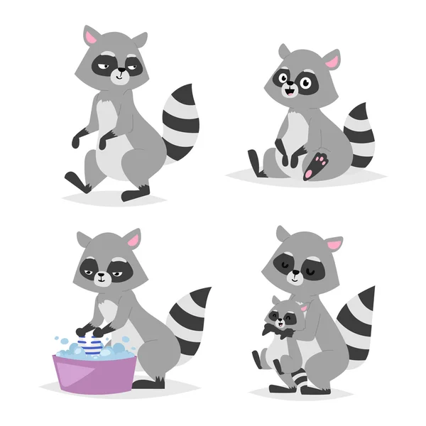 Cartoon raccoon vector illustration. — Stock Vector