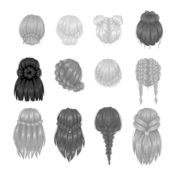 Vektör kadın saç modeli geri görüntülemek