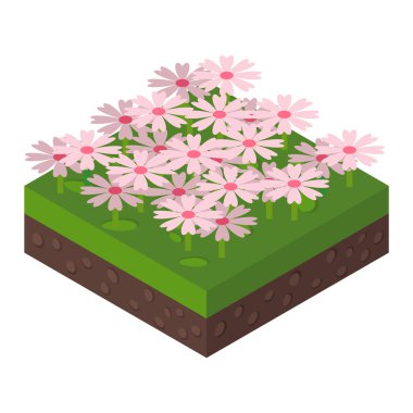 İzometrik ağaç vektör çizim.