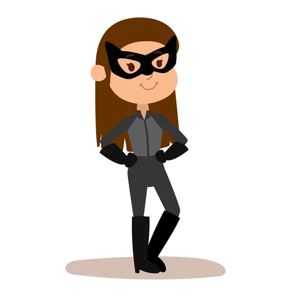 Superhero kid girl cartoon vector illustrationt — Stock Vector