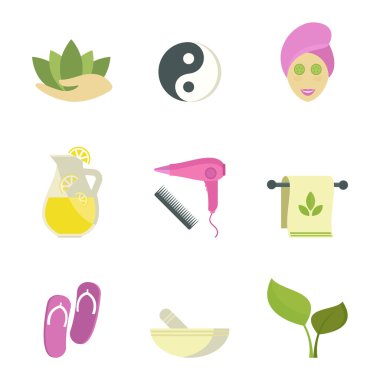 Spa güzellik vücut bakım vektör simgeler