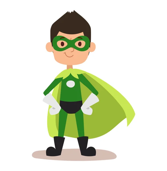 Superheld jongen jongen cartoon vector illustrationt — Stockvector