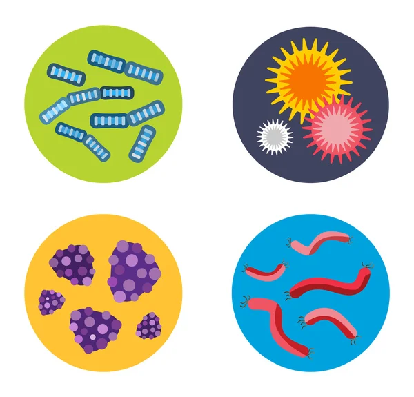 Bacterias virus vector icono — Vector de stock