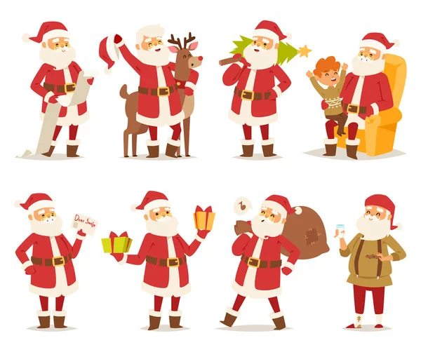 Різдвяний Санта Клаус Векторні ілюстрації . — стоковий вектор