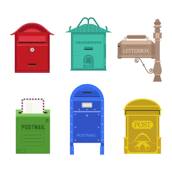 Caja de correo postal vector conjunto . — Vector de stock