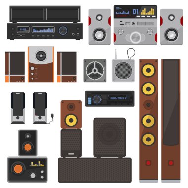 Müzik sistemleri kümesi vektör.