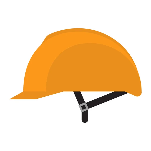 Casco amarillo aislado en blanco  . — Vector de stock