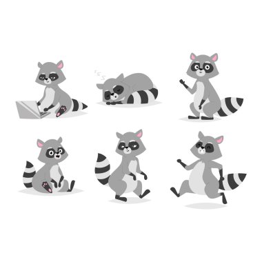 Cartoon raccoon vector illustration. clipart