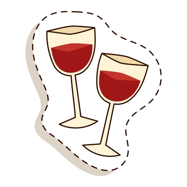 ガラスのワインのベクトル図. — ストックベクタ
