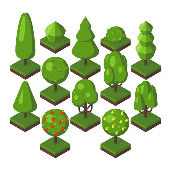 Ilustración isométrica del vector del árbol . — Vector de stock
