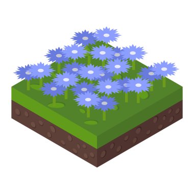 İzometrik ağaç vektör çizim.