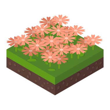 İzometrik ağaç vektör çizim.