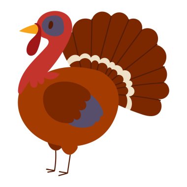 Cute cartoon turkey vector illustration clipart