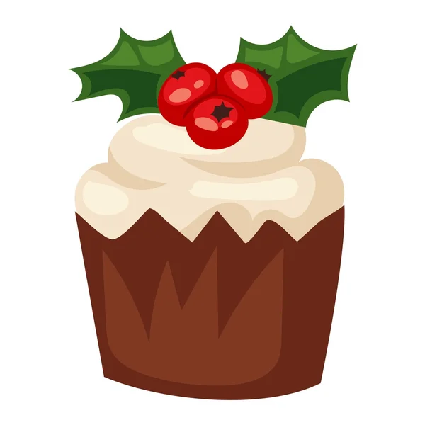 Gâteau de Noël isolé icône vectorielle — Image vectorielle