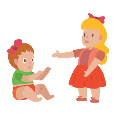 Bebek kız oyuncak vektör karakter