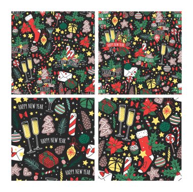 Noel Dikişsiz desen vektör.