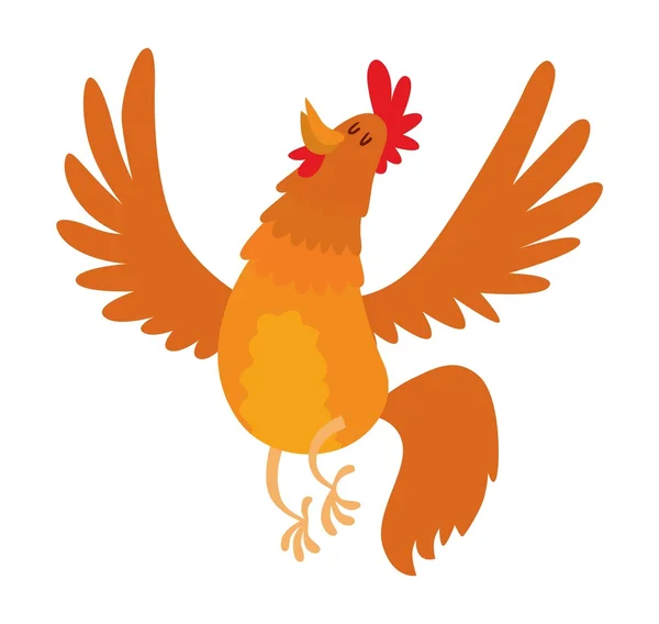 Lindo dibujo animado gallo vector ilustración — Archivo Imágenes Vectoriales