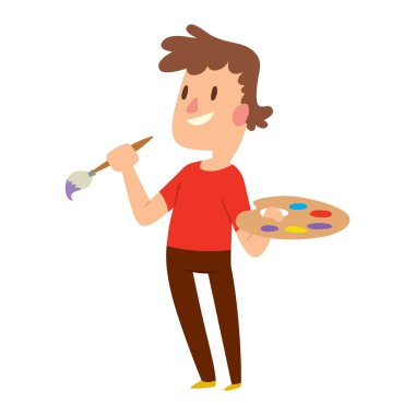 Sanatçı çocuk çocuk karakter vektör