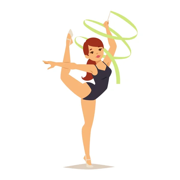 Chica gimnasta vector ilustración — Archivo Imágenes Vectoriales