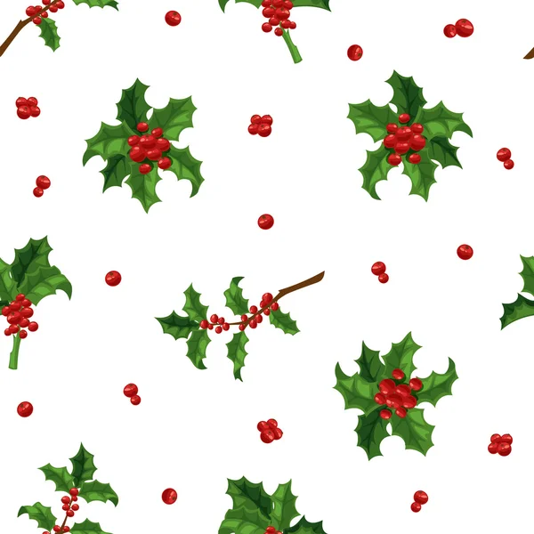 Noel berry dekorasyon seamless modeli — Stok Vektör