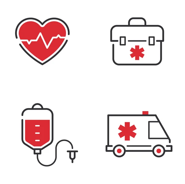 Ensemble de vecteurs d'icônes médicales . — Image vectorielle