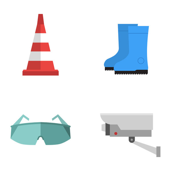 Safety work vector icons flat style