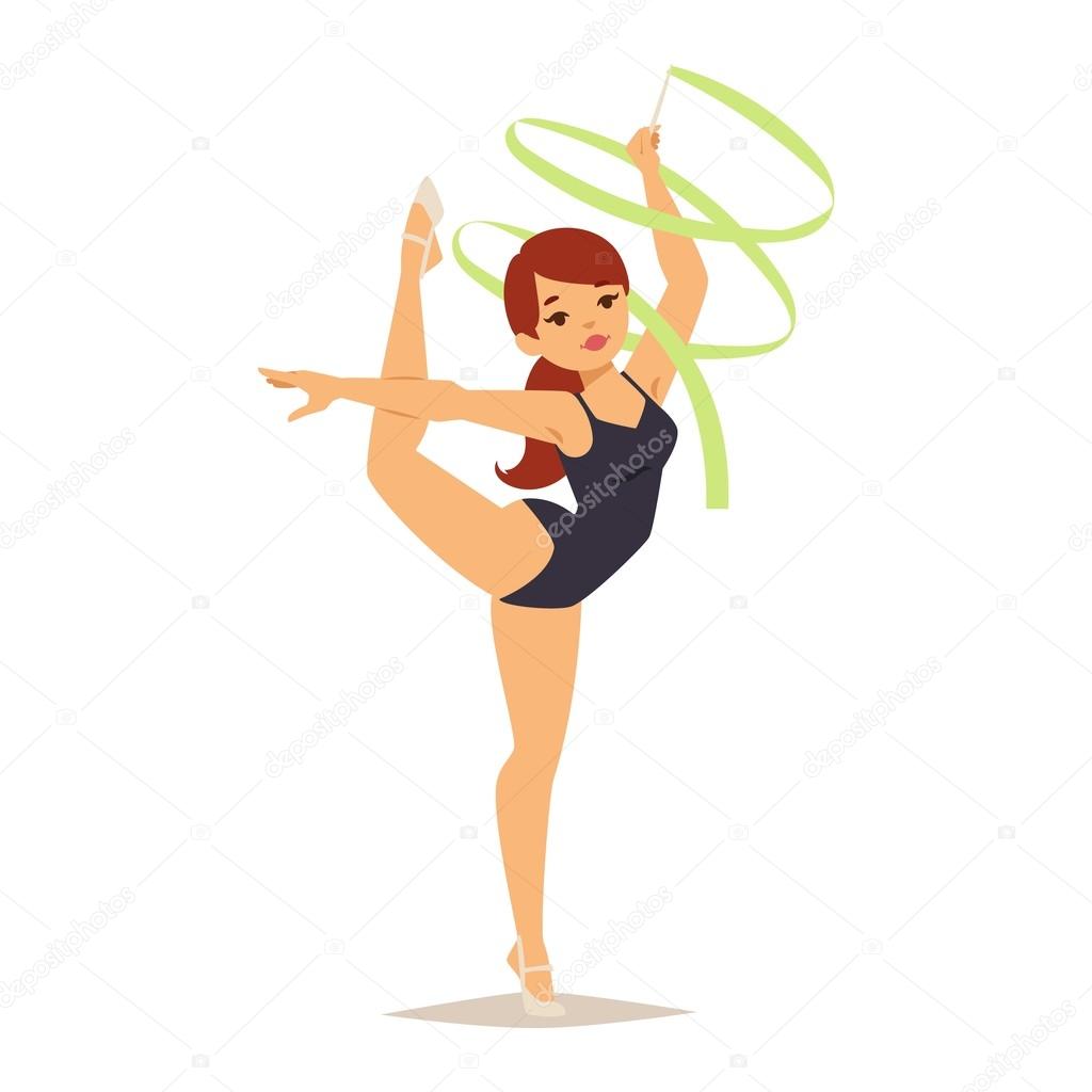 Gymnast girl vector illustration