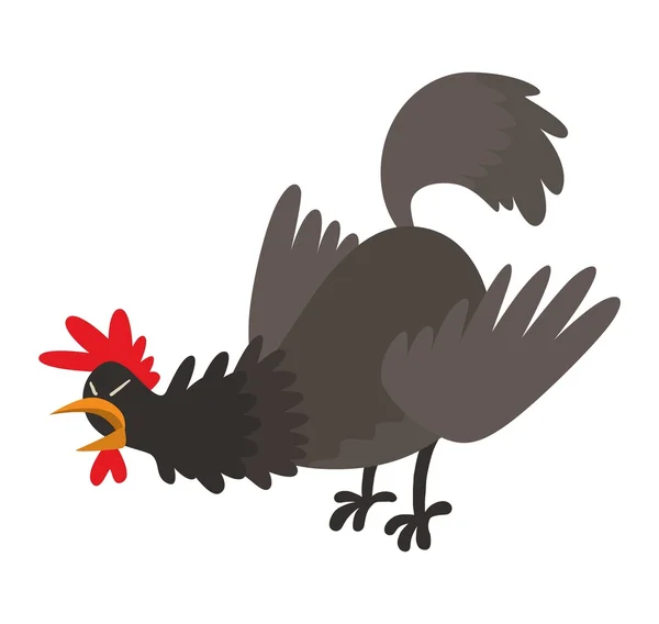 Lindo dibujo animado gallo vector ilustración — Archivo Imágenes Vectoriales