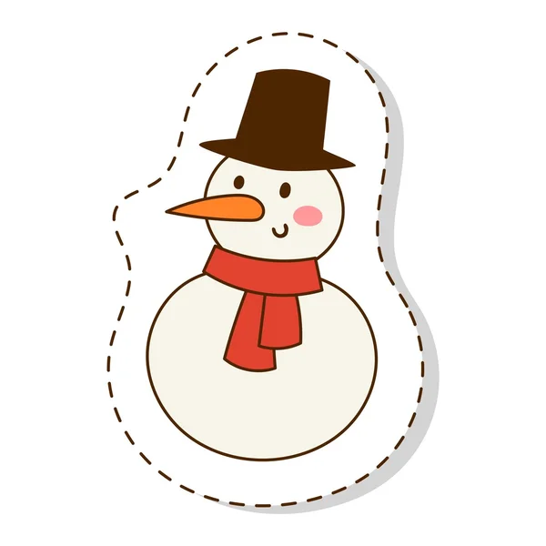 Cartoon snowman character — Stock Vector